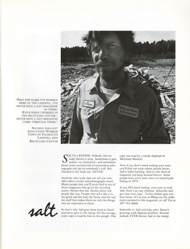 April 1990 Salt Magazine, Salt Advertisement (Subscribe)