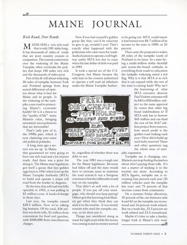 July 1990 Salt Magazine, Maine Journal