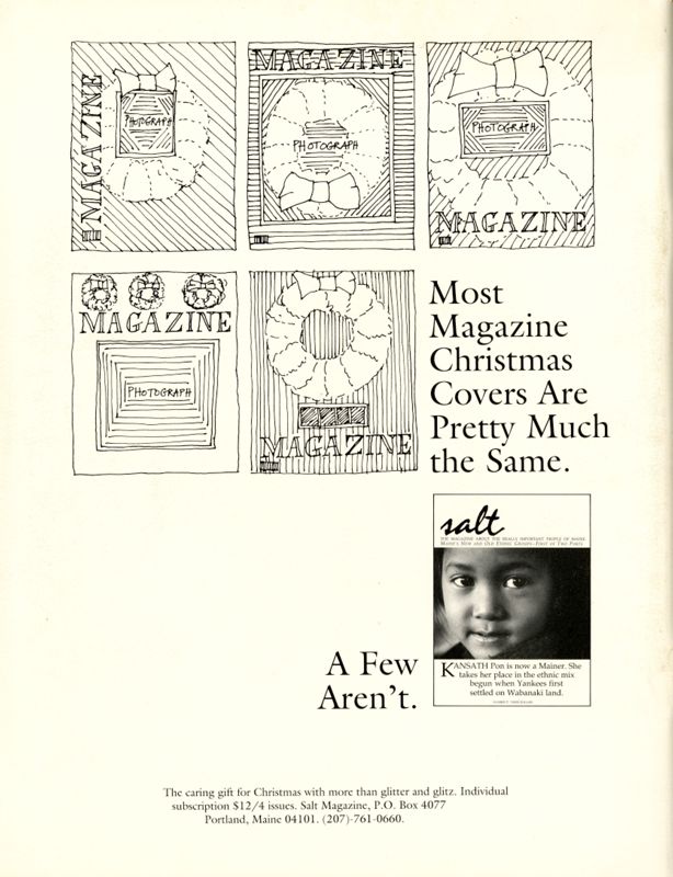 December 1990 Salt Magazine, Back Cover