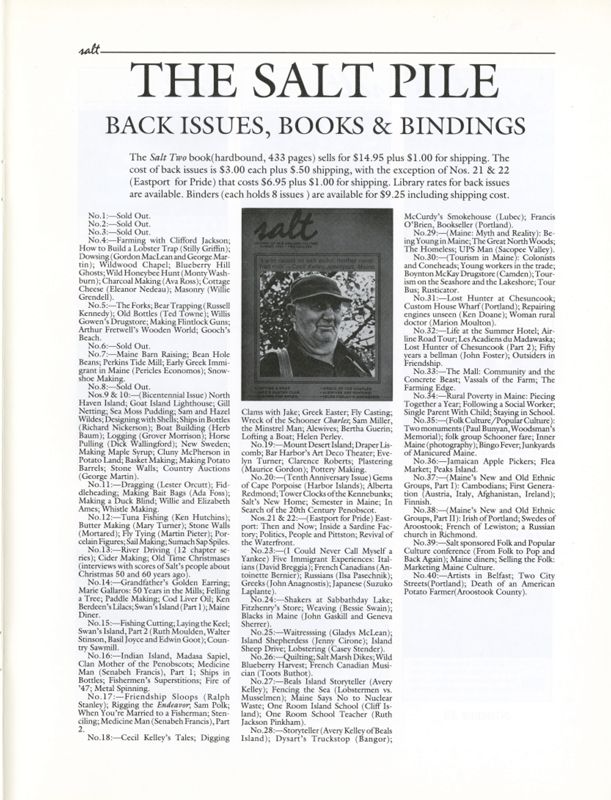 November 1991 Salt Magazine, Back Issues & Books