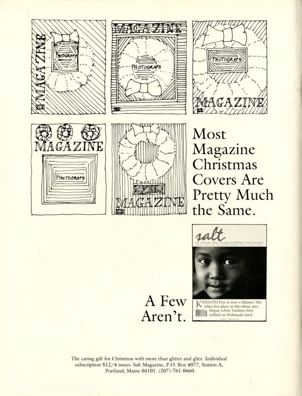 November 1991 Salt Magazine, Back Cover