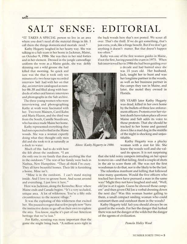 September 1992 Salt Magazine, Editorial