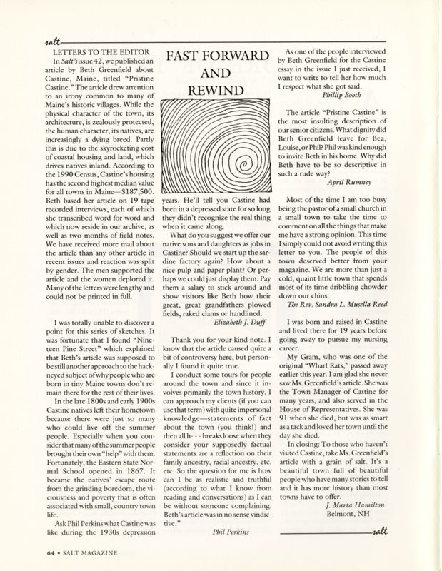 August 1993 Salt Magazine, Fast Forward and Rewind