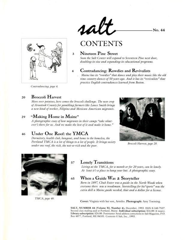 December 1993 Salt Magazine, Table of Contents