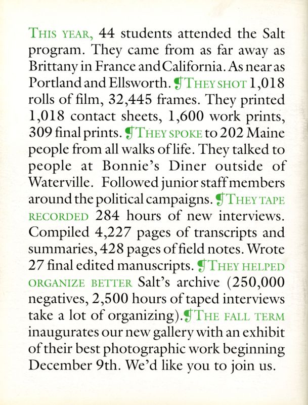 December 1994 Salt Magazine, Back Cover