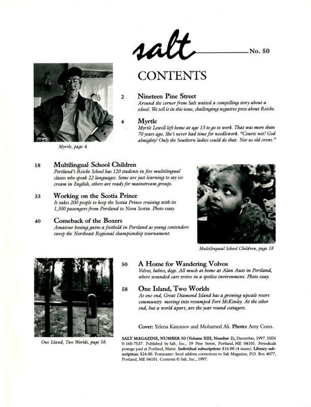 December 1997 Salt Magazine, Table of Contents