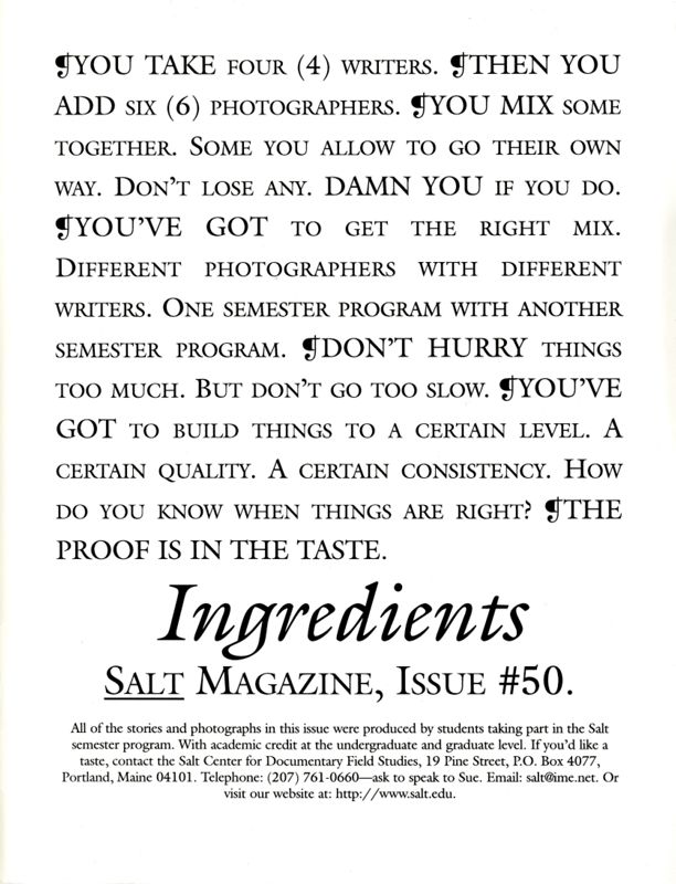 December 1997 Salt Magazine, Inside Back Cover