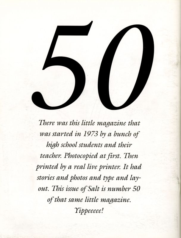 December 1997 Salt Magazine, Back Cover