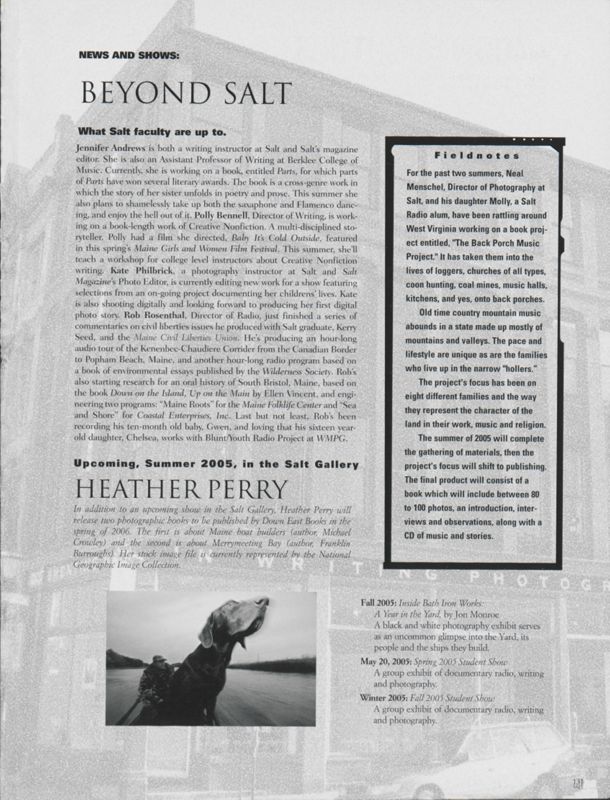 Salt 2004-2005 Magazine, News and Shows