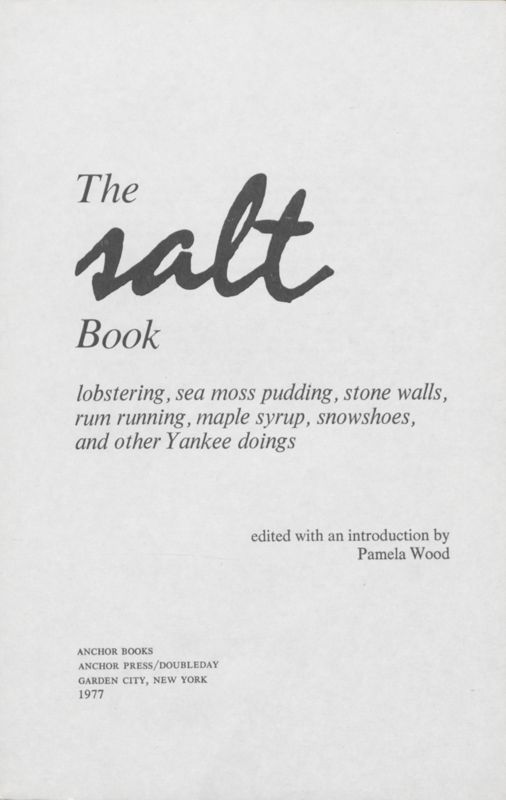Title Page- The Salt Book