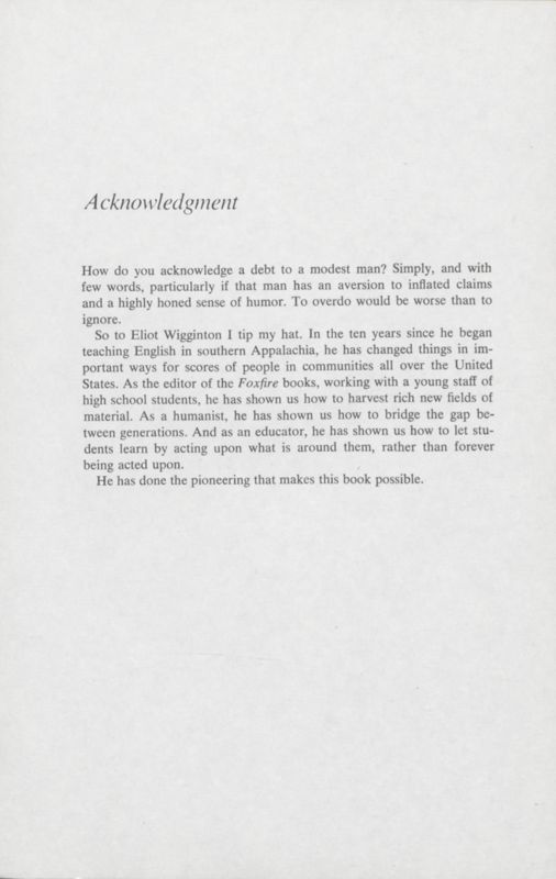 Acknowledgment- The Salt Book