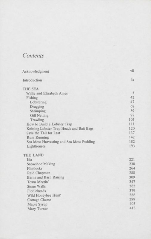 Table of Contents- The Salt Book