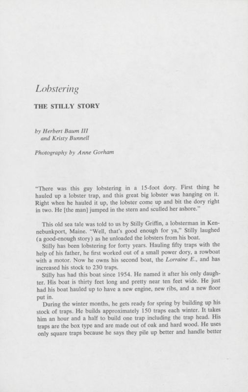 Lobstering: The Stilly Story