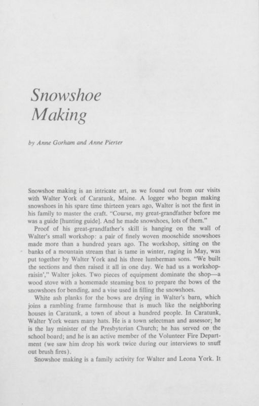 Snowshoe Making