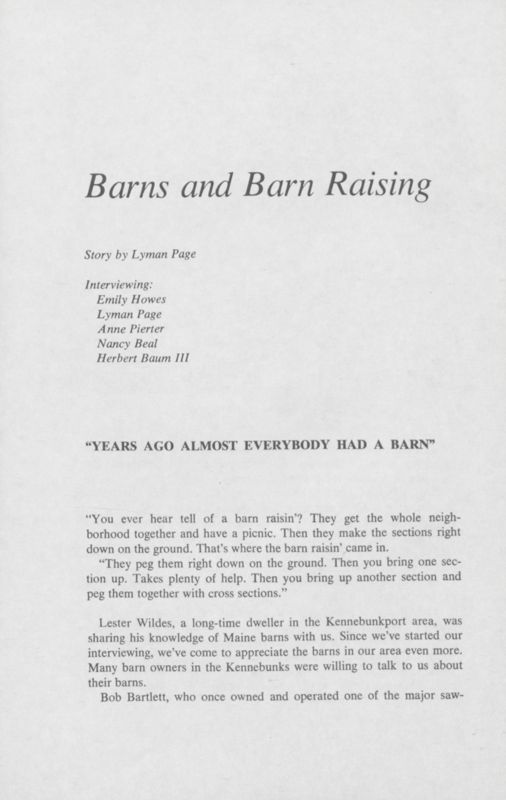 Years Ago Almost Everybody had a Barn