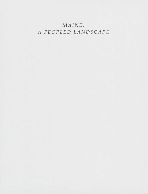 Introduction- Maine: A Peopled Landscape