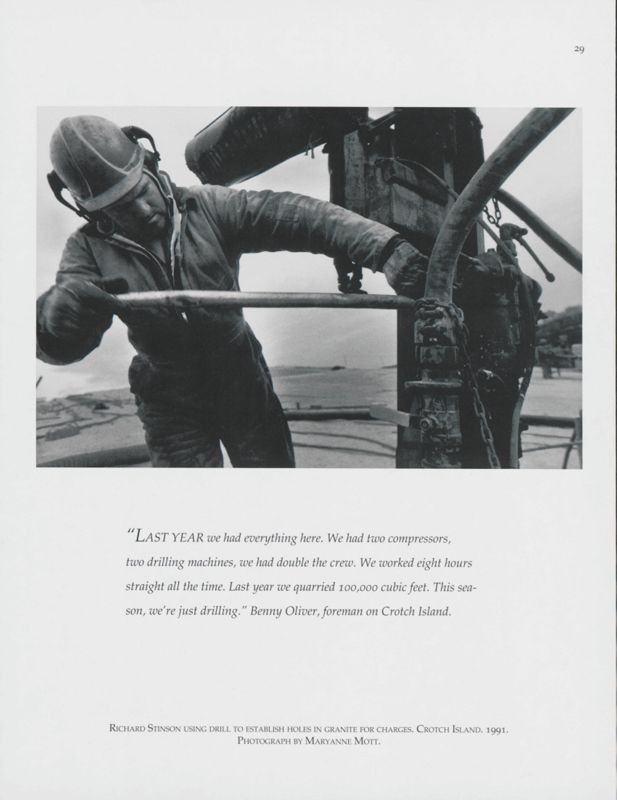 Quarry Drilling, Crotch Island, 1991