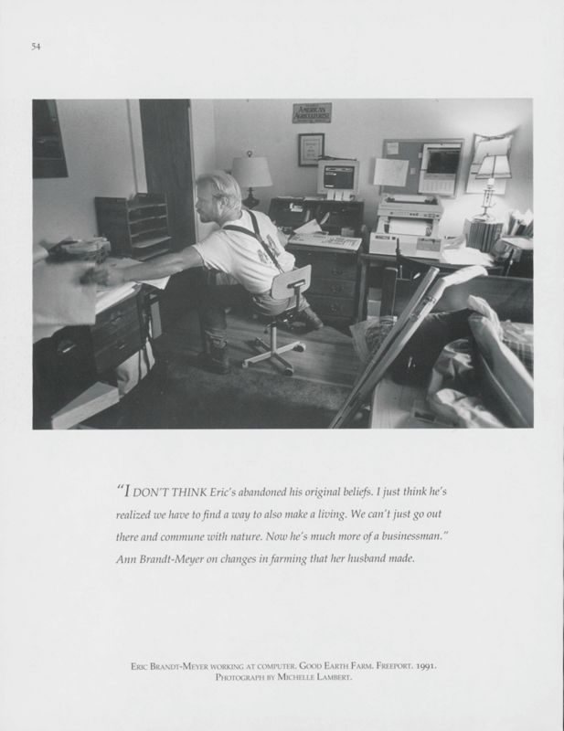 Farmer Working at Computer, Freeport, 1991