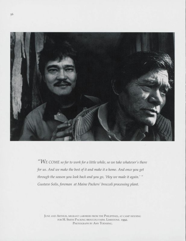 Migrant Laborers at Broccoli Farm, Limestone, 1992