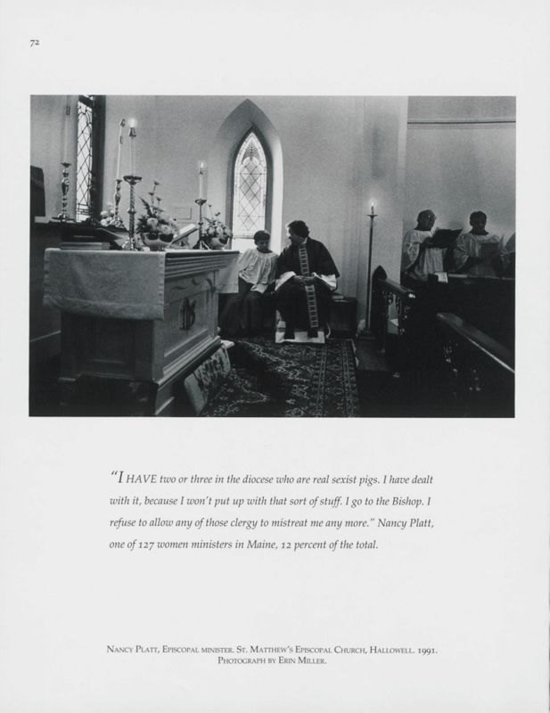 Nancy Platt, Episcopal Minister, Hallowell, 1991