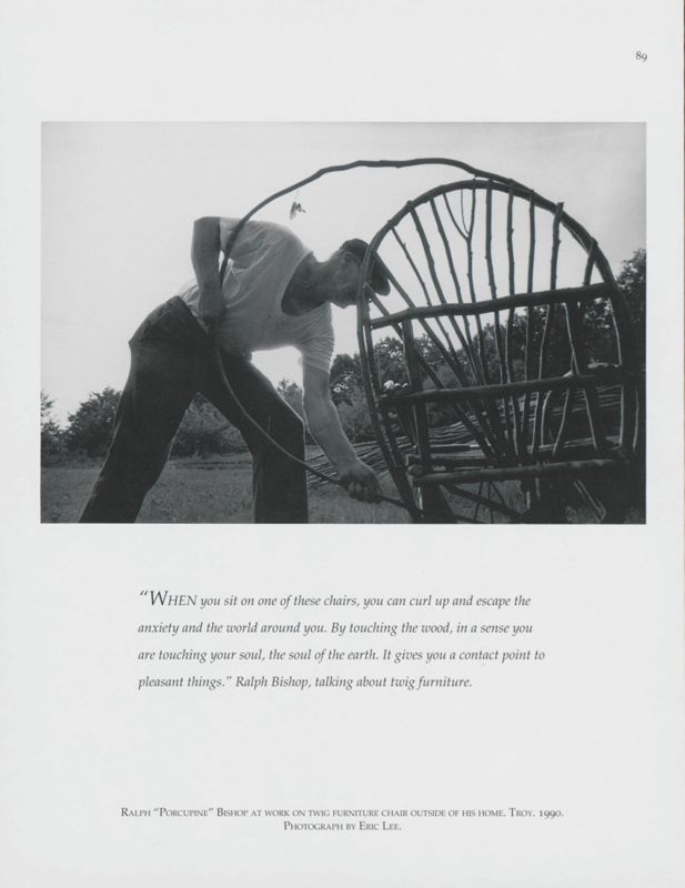 Working on Twig Furniture, Troy, 1990
