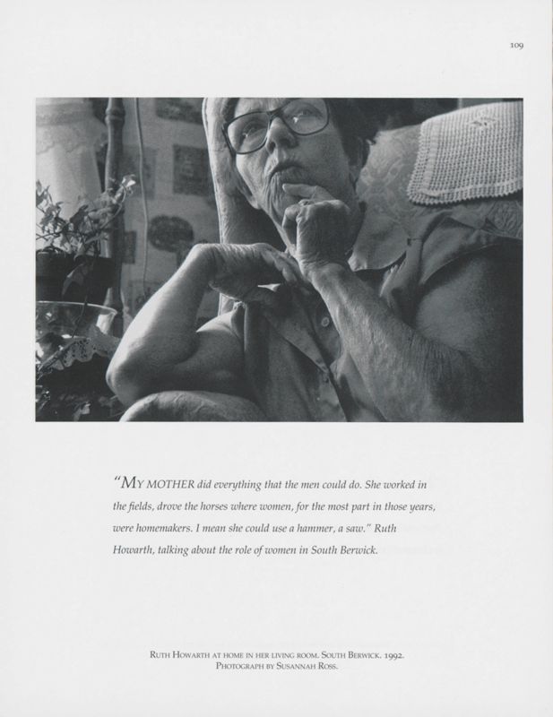 Ruth Howarth at Home, South Berwick, 1992