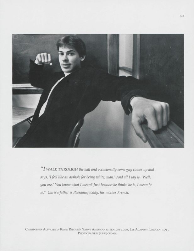 Relaxing During Class at Lee Academy, Lincoln, 1993