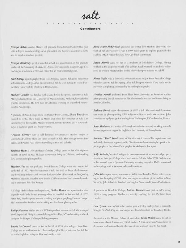 Salt Omnibus 2000, Contributors