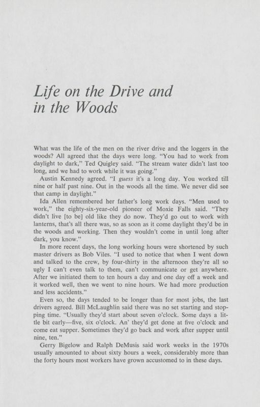 River Driving: Life on the Drive in the Woods