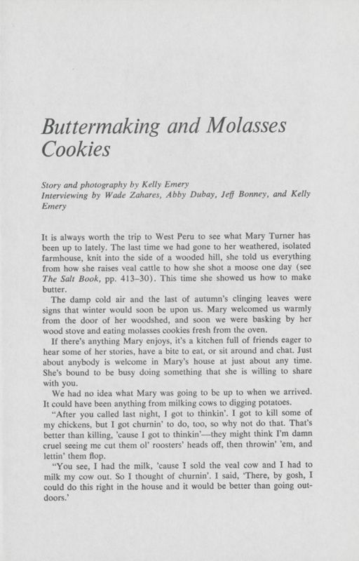 Buttermaking and Molasses Cookies