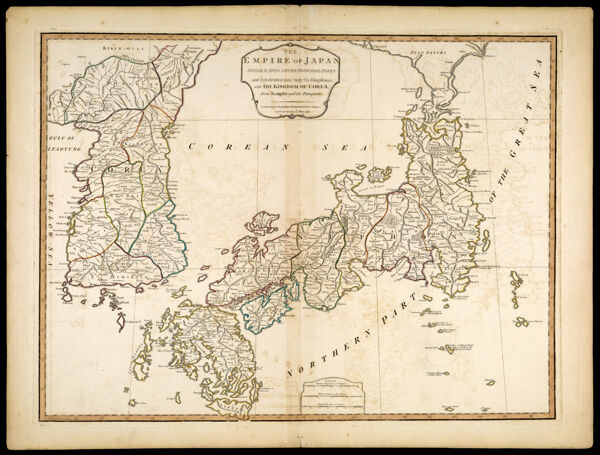 The Empire of Japan divided into Seven Principal Parts and Subdivided into Sixty Six Kingdoms; with The Kingdom of Corea. from Kempfer and the Portuguese.