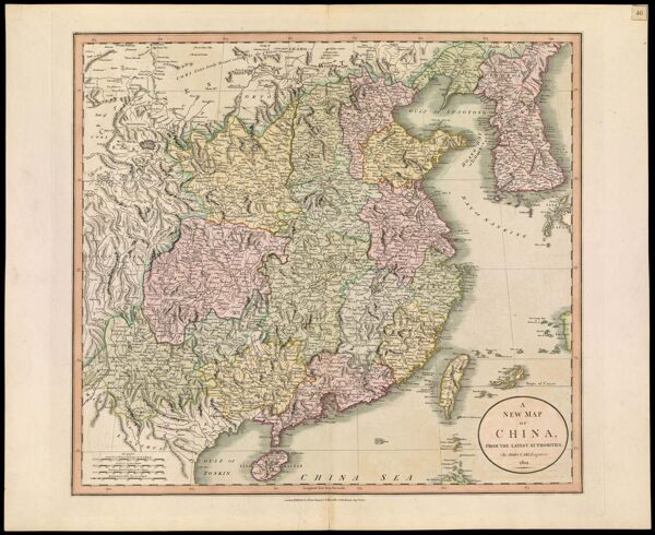 A New Map of China, from the latest Authorities, By John Cary, Engraver 1801