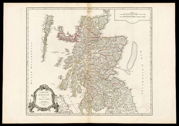 Le Royaume d'Ecosse divise, en Shires ou Comtes par le Sr. Robert, Geographe ordinaire du Roi. Avec Privilege. 1751.