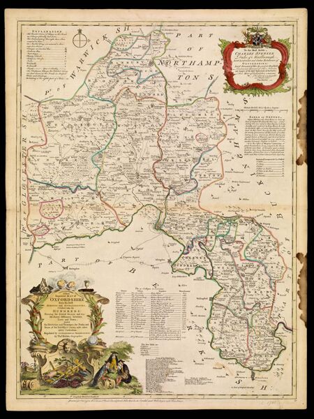 A New Improved Map of Oxfordshire from the Best Surveys and Intelligences, Divided into its Hundreds: Shewing the several Roads and true Measured Distances between Town and Town also the Rectories and Vicarages, the Parks and Seats of the Nobility & Gentry, with other useful Particulars. Regulated by Astronomical Observations by Thos. Kitchin Geographer.