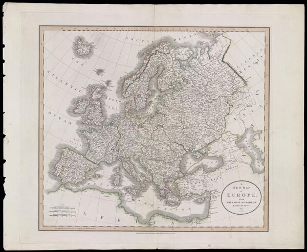 A New Map of Europe, from the Latest Authorities. By John Cary, Engraver. 1804.