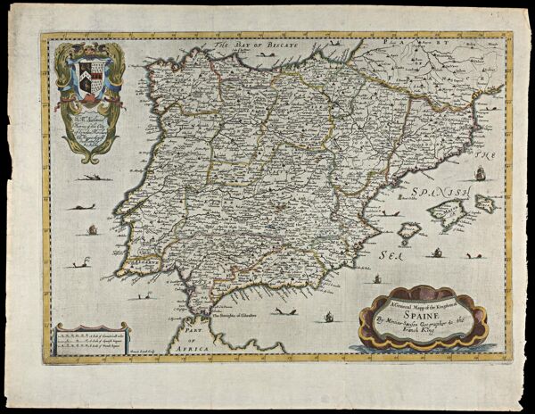 A General Mapp of the Kingdom of Spaine by Monsieur Sanson, Geographer to the French King