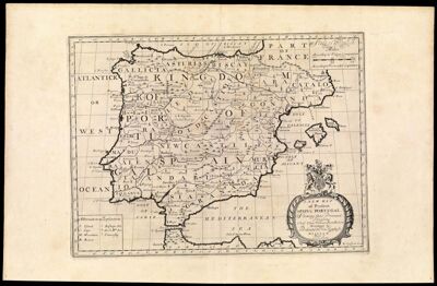A New Map of Present Spain & Portugal. Shewing their Principal Divisions, Chief Cities, Townes, Ports, Rivers, Mountains &c. Dedicated to His Highness William Duke of Gloucester