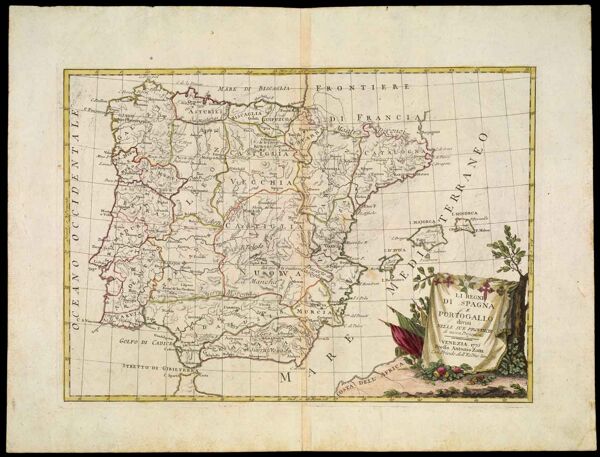 Li Regni di Spagna e Portogallo divisi Nelle Sue Provincie di neuva Projezione.