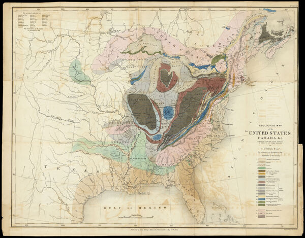 Geological map of the United States, Canada, &c. compiled from the state surveys of the U.S. and other sources by C. Lyell, Esqr.