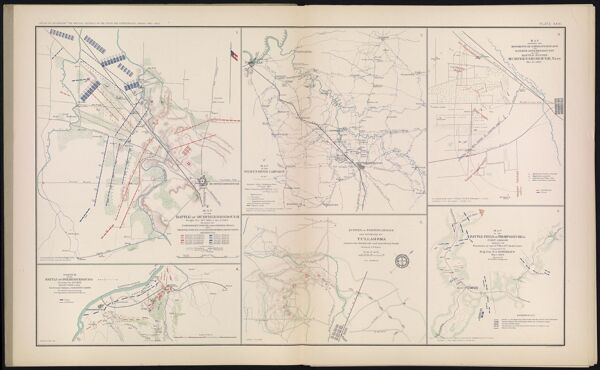 Map of the Battle of Murfreesborough fought Dec. 30th 1862 to Jan. 3d 1863 between the Confederate forces under General Bragg and Federal forces under Major General Rosecrans