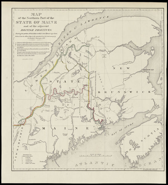 Map of the Northern Part of the State of Maine and of the Adjacent British Provinces