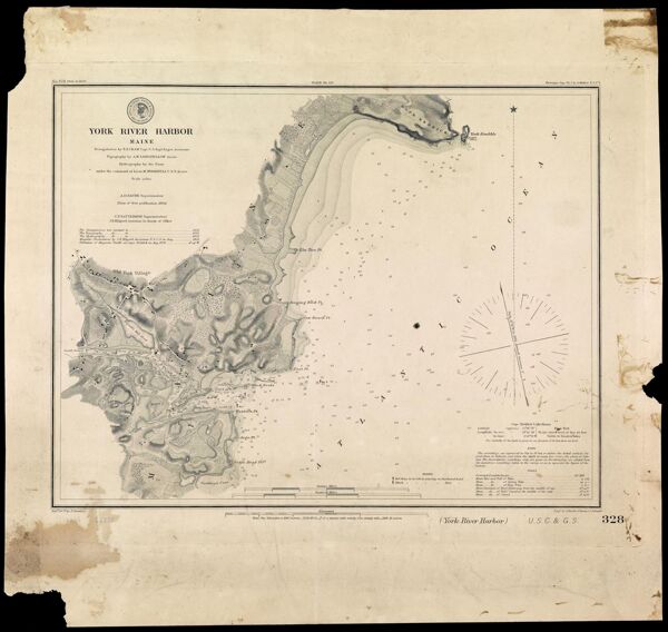 York River Harbor, Maine, Triangulation by T. J. Cram Capt. U.S. Tpl. Engrs. Assistant, Topography by A. W.