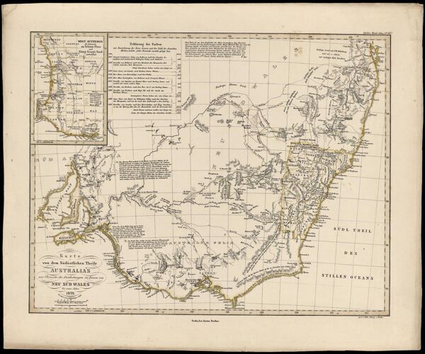 Karte von dem Sudostlichen Theile Australia's zur Ubersicht der Entdeckungen im Innern von Neu Sud Wales