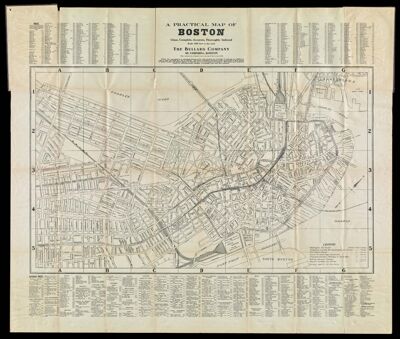 A practical map of Boston ... with a reproduction of Bonner's famous old map of Boston, dated 1722 ..