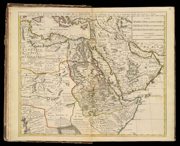 Carte de l' Egypte de la Nubie de l' Abissinie &c. par Guillaume de l'Isle de l' Accademie Royale des Sciences à Paris.