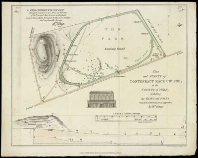 Plan and Survey of Pontefract Race Course; in the County of York including the Rises and Falls; with Notes Referring to an appendix, by Wm. Kemp.