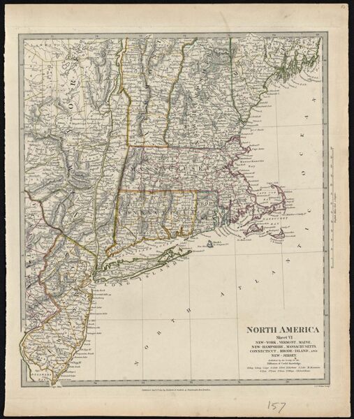 North America. Sheet VI, New-York, Vermont, Maine, New-Hampshire, Massachusetts, Connecticut, Rhode-Island, and New-Jersey