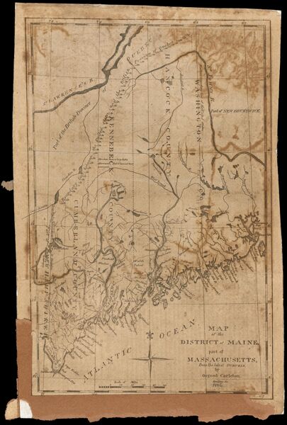 Map of the District of Maine, part of Massachusetts, from the latest Surveys, by Osgood Carleton.