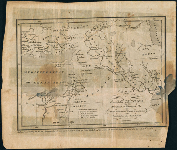 A Map of Asia Minor Designed to Illustrate the Third Volume of Union Questions.