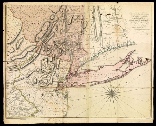 A Map of the Province of New York with part of Pensilvania, and New England, from an actual survey by Captain Montresor, engineer, 1775. P. Andrews, sculp.